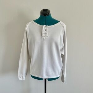 3/$20 Crewneck Sweater with Button Snap Collar